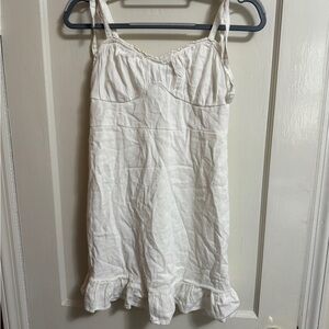 Hollister white Ruffled Hem Slip Dress